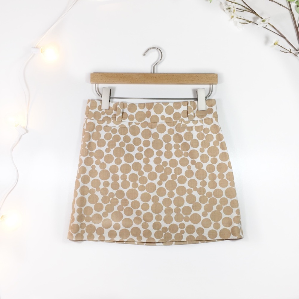 J.Crew | 0 | Tan White Mini Skirt in Dot - Picture 3 of 5
